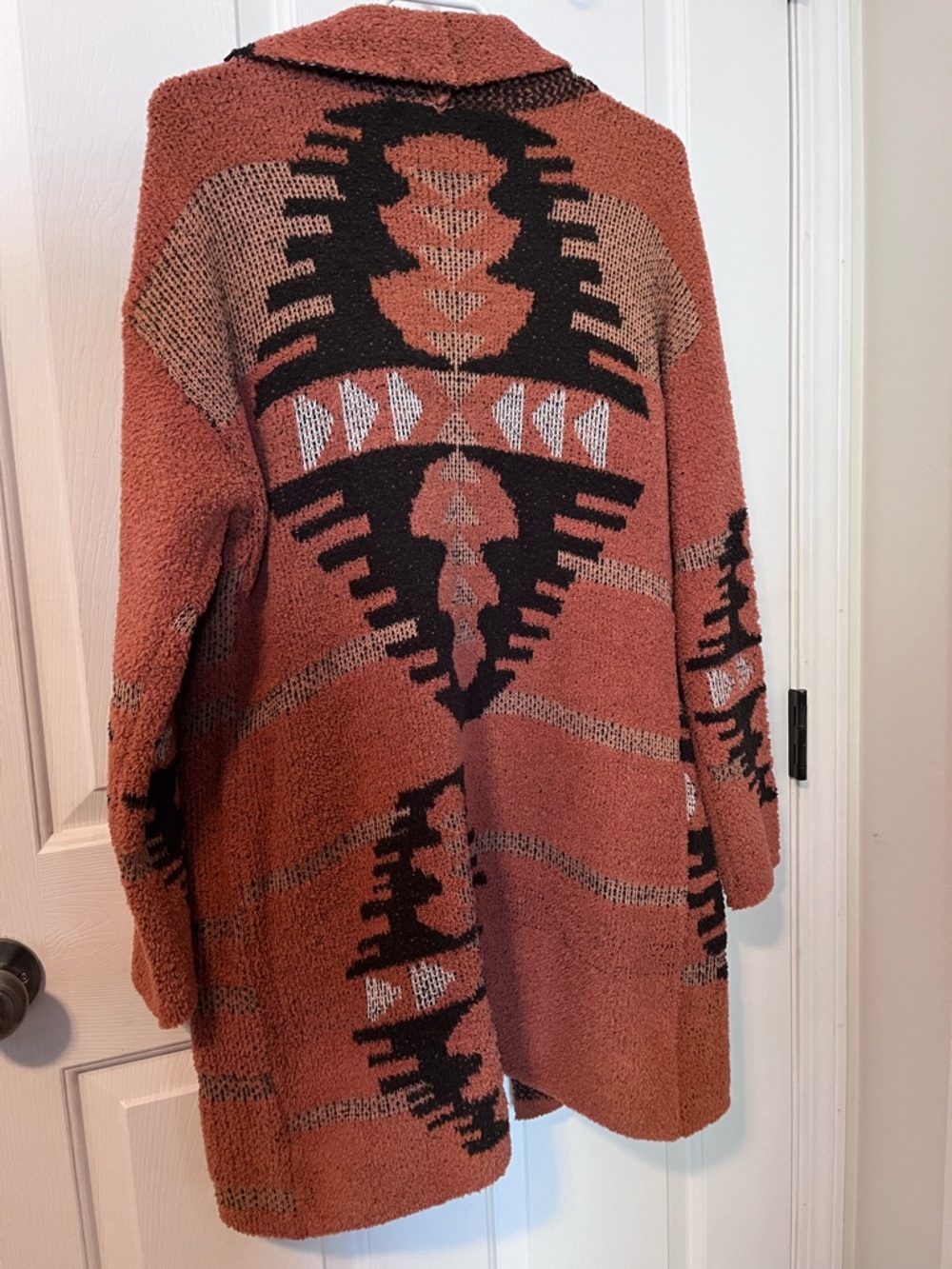 Copper/Rust Aztec Open Front Cardigan - Picture 4 of 5
